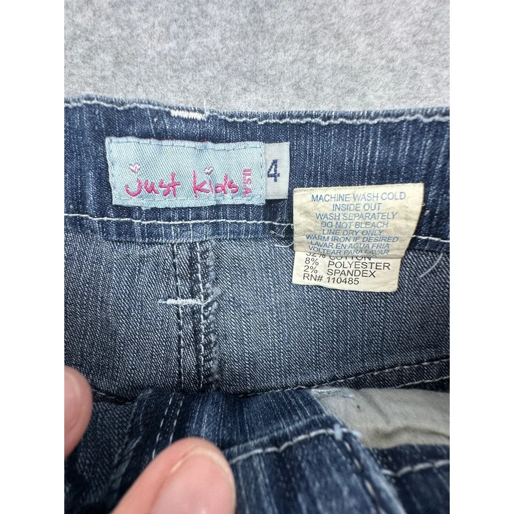 Just Kids Girls Navy Blue Flared Denim Jeans Studded Western Size 4 NWT JT-015
